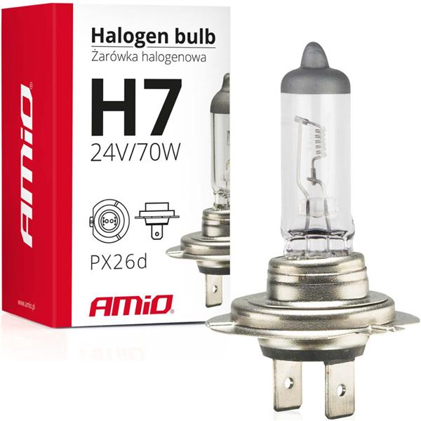 Żarówka Halogenowa H7 24V 70W Filtr Uv (E4) Amio-0