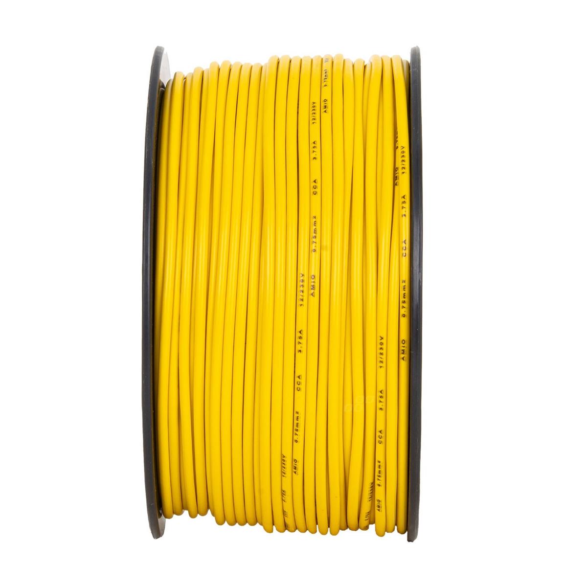 Przewód Jednożyłowy Źółty / Cable CCA 1x0.75mm 100m