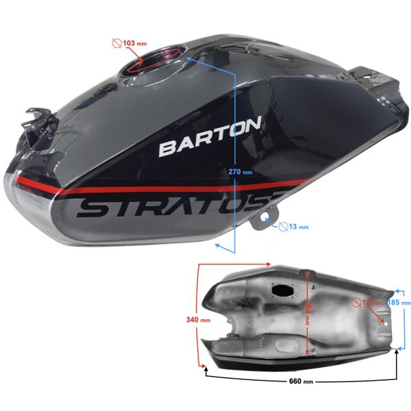 Zbiornik Paliwa Czerwony Stratos 125