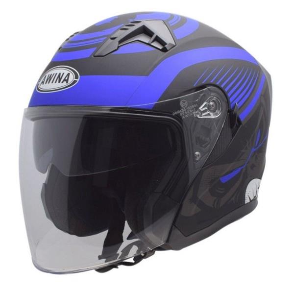 Kask Otwarty Typ JK528 Czarno Nieb. Mat S Awina