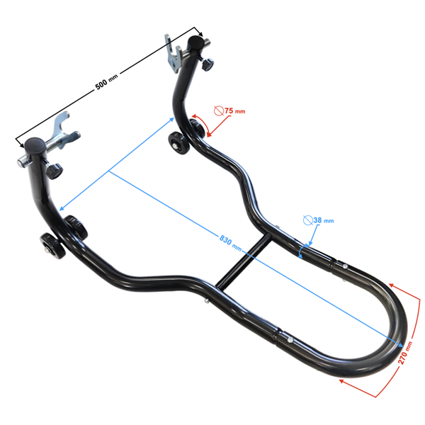 Stojak Motocyklowy Tył - Rolki