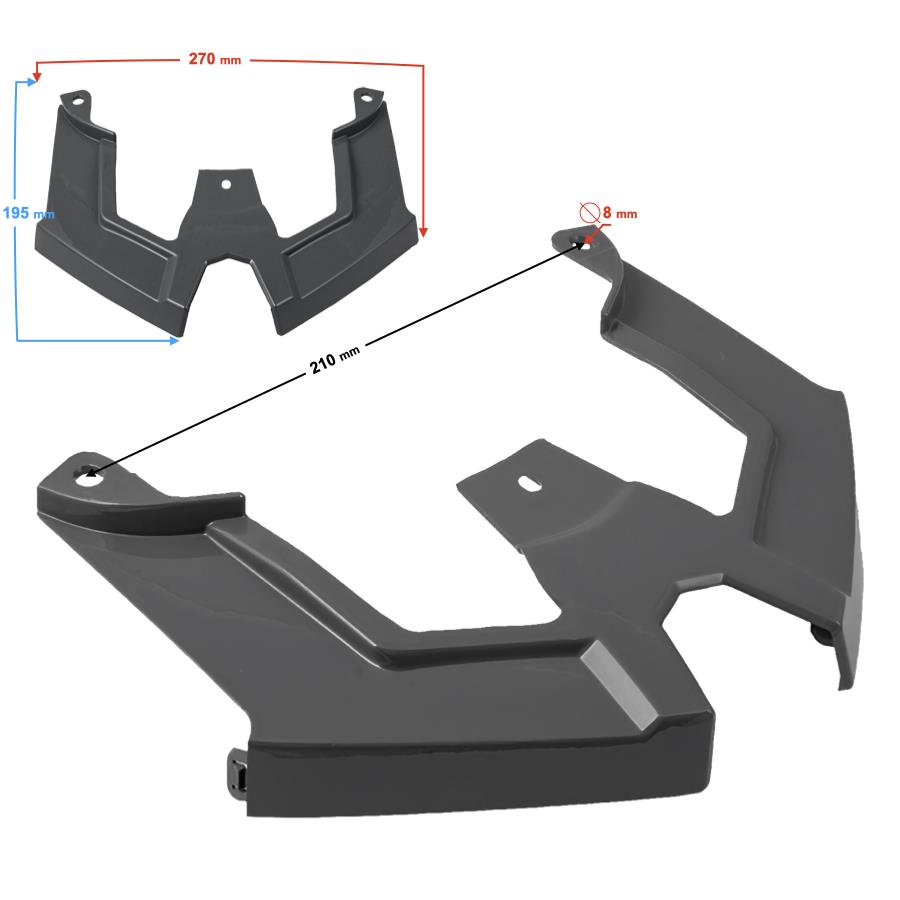 Obudowa - Łącznik Grafitowy Na Oparcie Do Skutera