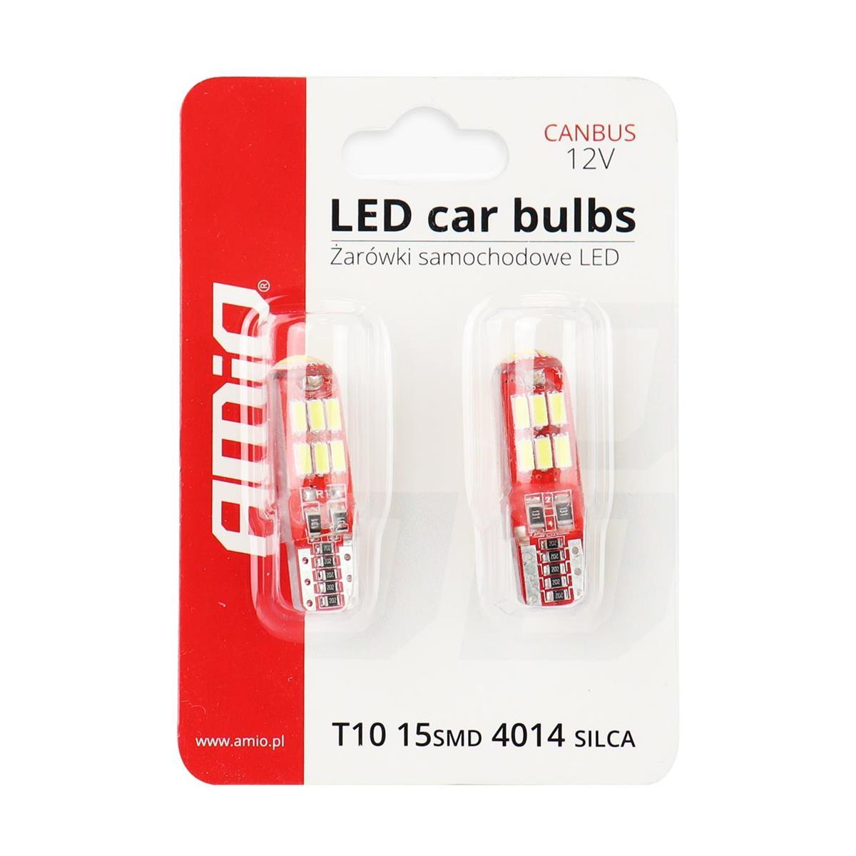Żarówki Led Canbus 15Smd 4014 T10E W5W Silca White
