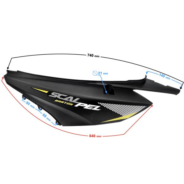 Obudowa Tylna Lewa Czarna Scalpel