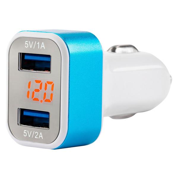 Ładowarka Samochodowa 2Xusb + Tester Napięcia Akum