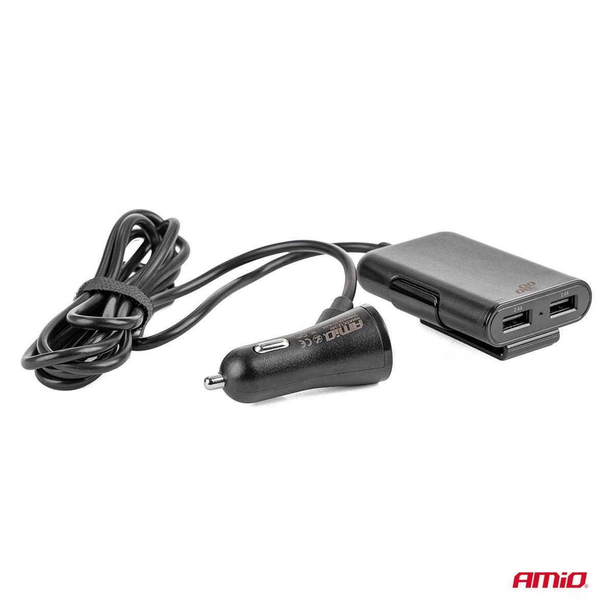 Ładowarka Przód-Tył Z Przedłużaczem 4 Usb