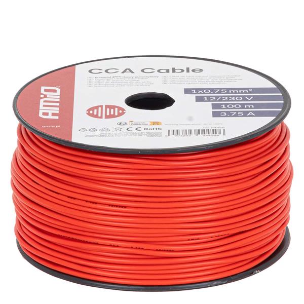 Przewód Jednożyłowy Czerwony / Cable CCA 1x0.75mm2