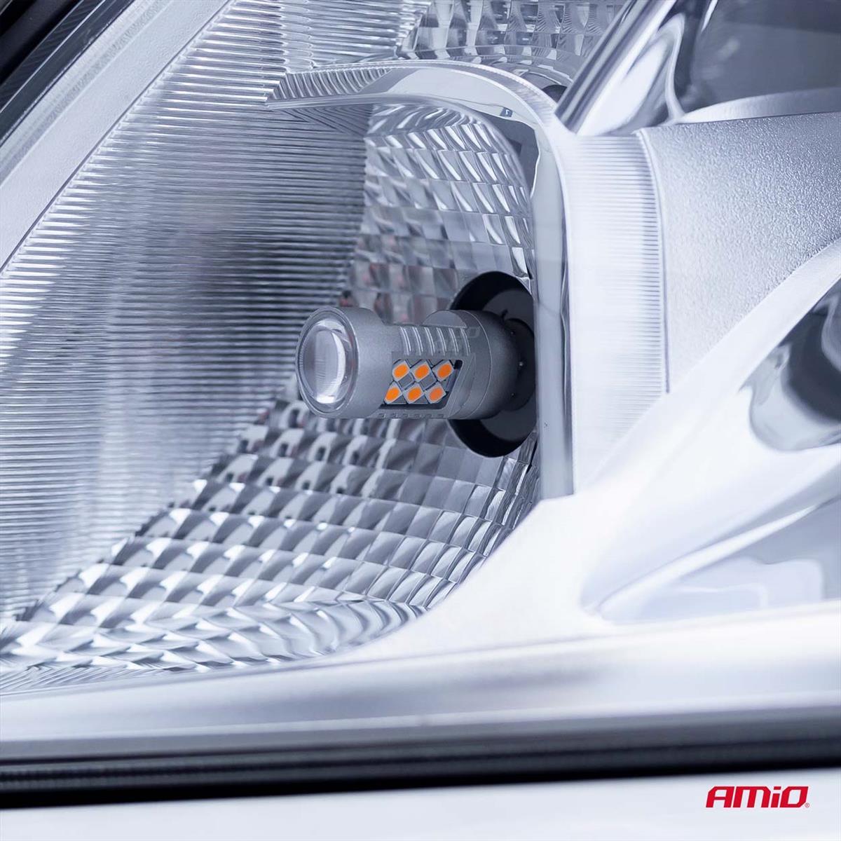 Żarówki Led Canbus Bau15S Py21W Pomarańczowa Amber