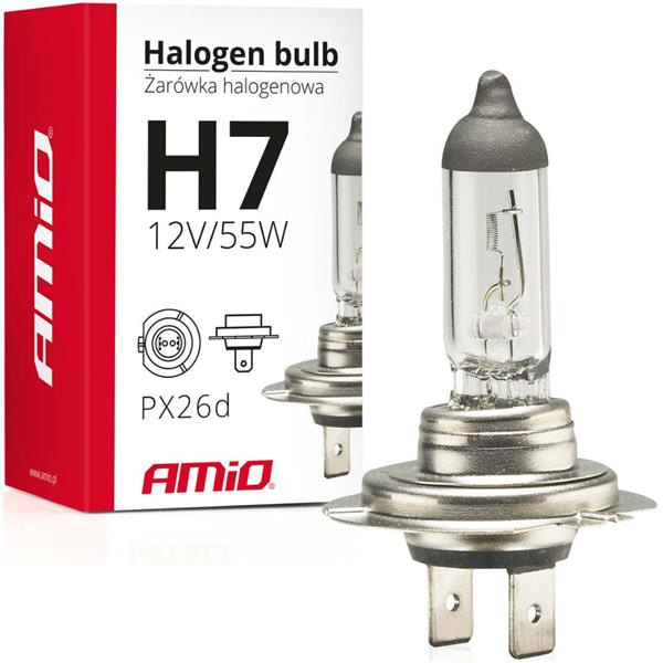 Żarówka Halogenowa H7 12V 55W Filtr Uv (E4) Amio-0